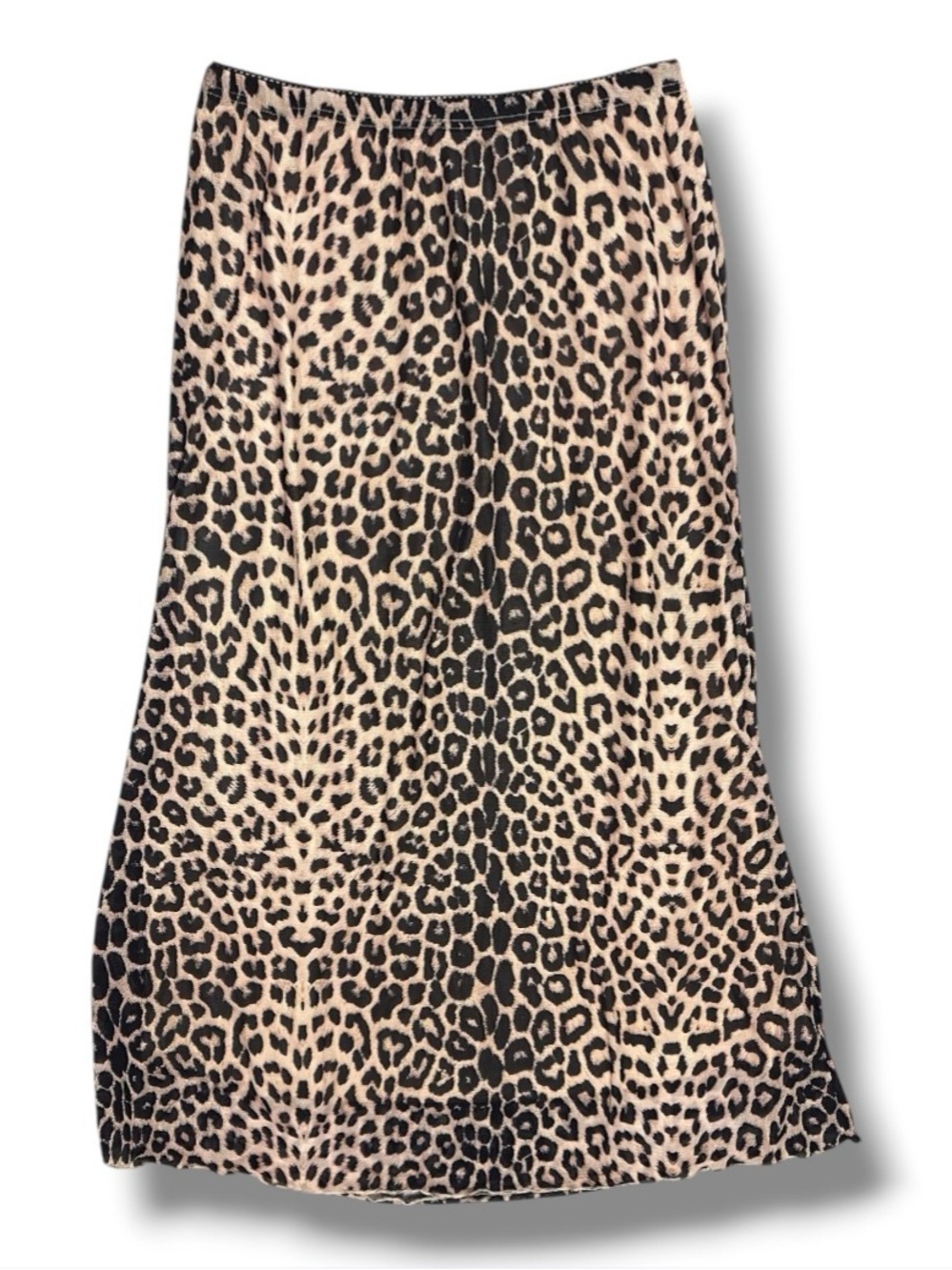 90s Y2K revival Grunge Alt Leopard Maxi Skirt, elastic waist, Womens Large